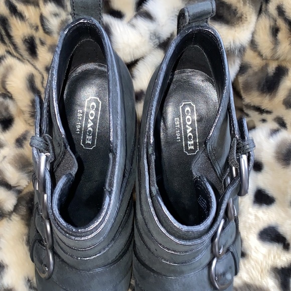 Grey Coach Booties with accent buckles . - Picture 4 of 13